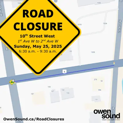 10th St W road closure map between 1st Ave W and 2nd Ave W