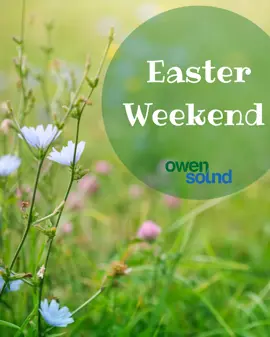 image of flowers with 'easter weekend' words on top