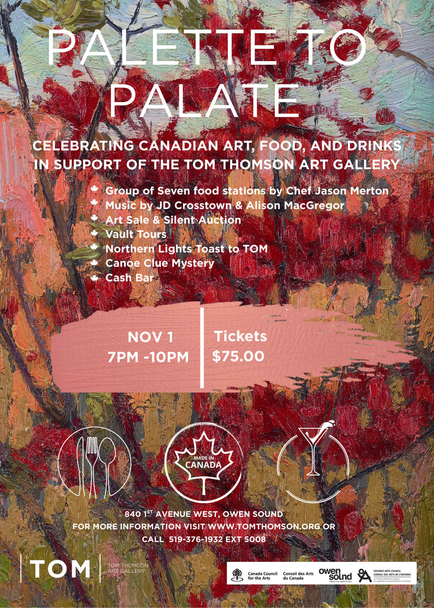 Poster for the Palette to Palate fundraising event.