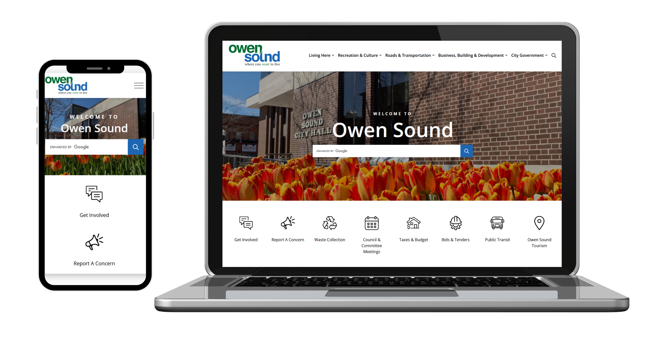 New Owen Sound website landing page