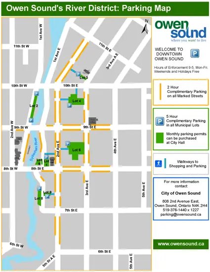 Map of free parking in the River District