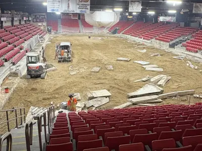 Renovations happening on the Bayshore arena floor