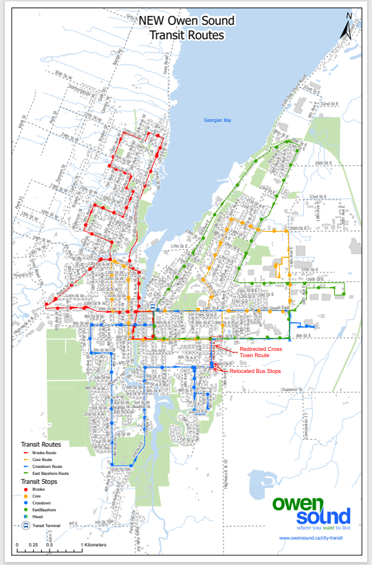 New Owen Sound Transit Routes