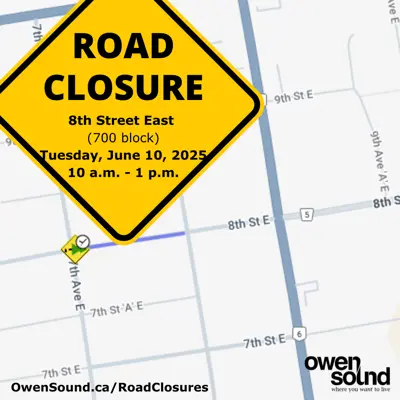 8th st temporary road closure in the 700 block