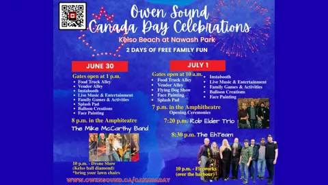Image of Canada Day celebration outlines with some musicians pictured