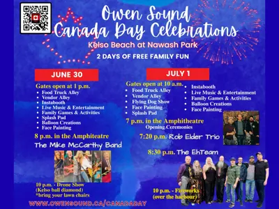 Image of Canada Day celebration outlines with some musicians pictured