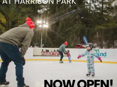 People skating on Good Cheer rink which is Open