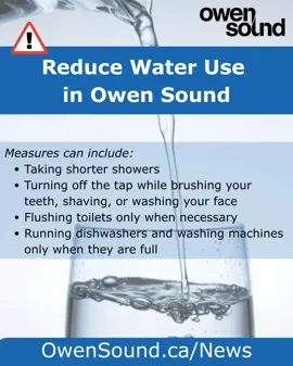 Image that says reduce water use in Owen Sound