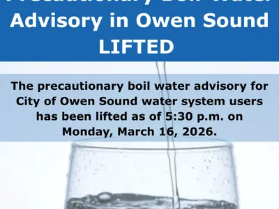 Image that says precautionary boil water advisory has been lifted