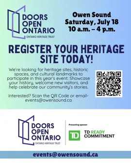 Image with words that say Register your site for Doors Open today!