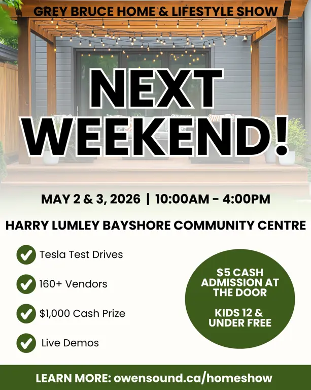 Grey Bruce Home & Lifestyle Show is next weekend (May 2 and 3, 2026)