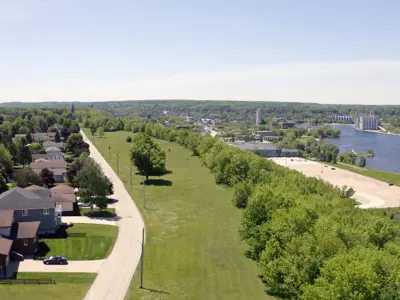 Aerial view of St. Mary's Park on the east escarpment