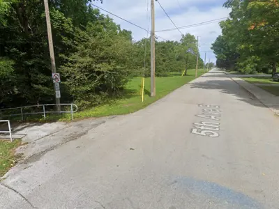 Street view of walking path at 5th Ave East and 17th St East
