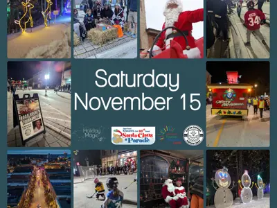 Saturday November 15 with holiday images like Santa Claus parade and the Festival of Northern Lights displays